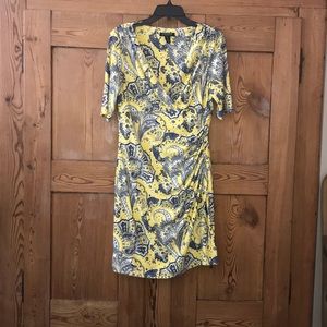 Ralph Lauren Yellow/blue paisley empire dress.